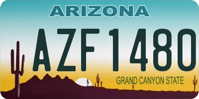 AZ license plate AZF1480
