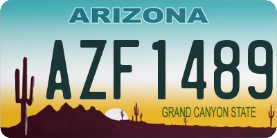 AZ license plate AZF1489