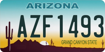 AZ license plate AZF1493