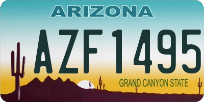 AZ license plate AZF1495