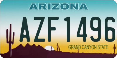 AZ license plate AZF1496