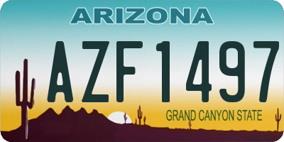 AZ license plate AZF1497