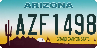 AZ license plate AZF1498