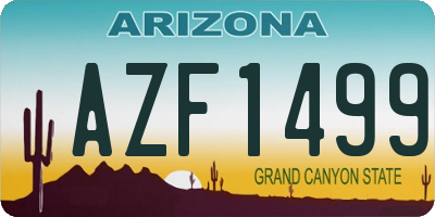 AZ license plate AZF1499