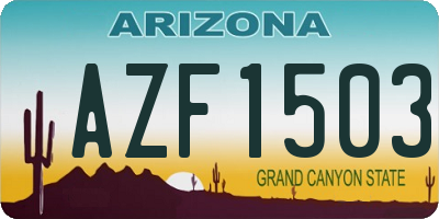 AZ license plate AZF1503