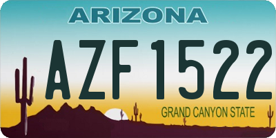 AZ license plate AZF1522