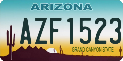 AZ license plate AZF1523