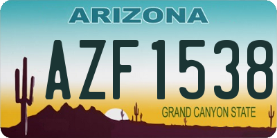 AZ license plate AZF1538
