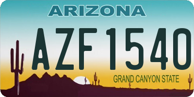 AZ license plate AZF1540