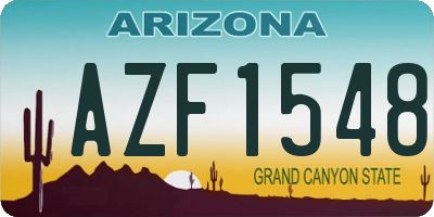 AZ license plate AZF1548