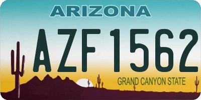 AZ license plate AZF1562