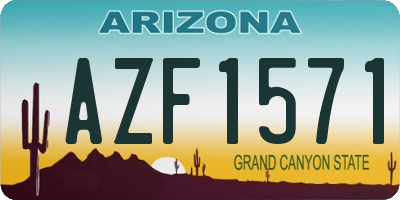 AZ license plate AZF1571