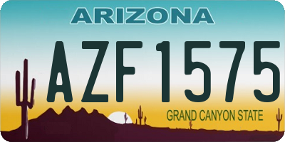 AZ license plate AZF1575