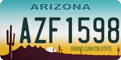 AZ license plate AZF1598