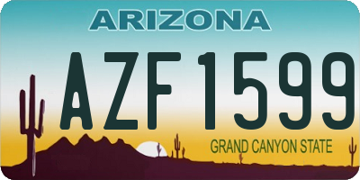 AZ license plate AZF1599