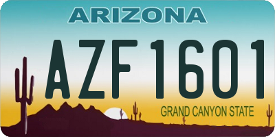 AZ license plate AZF1601
