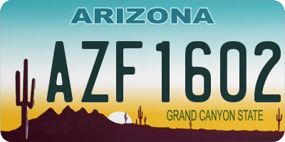 AZ license plate AZF1602