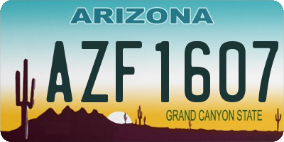 AZ license plate AZF1607