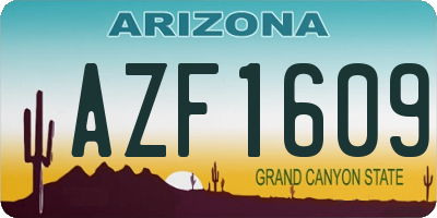 AZ license plate AZF1609