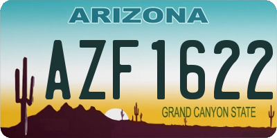 AZ license plate AZF1622