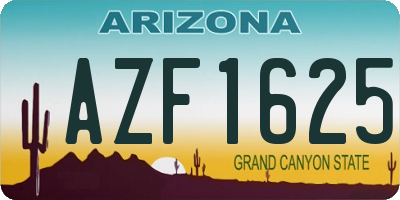 AZ license plate AZF1625