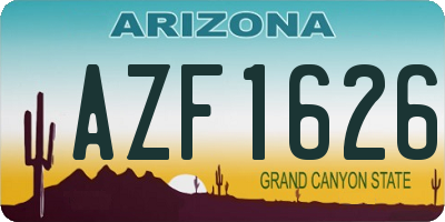 AZ license plate AZF1626