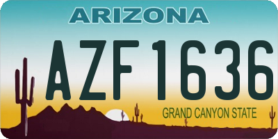 AZ license plate AZF1636