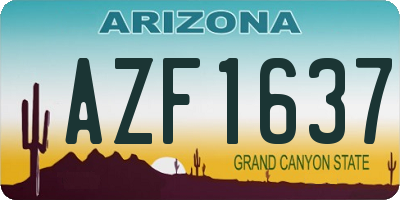AZ license plate AZF1637