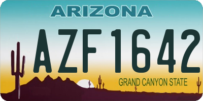 AZ license plate AZF1642