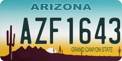 AZ license plate AZF1643