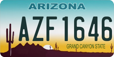 AZ license plate AZF1646