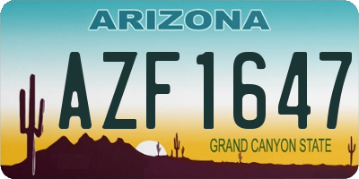 AZ license plate AZF1647