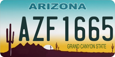 AZ license plate AZF1665