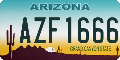 AZ license plate AZF1666