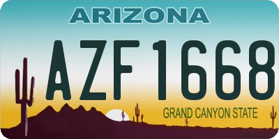 AZ license plate AZF1668