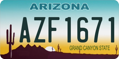 AZ license plate AZF1671