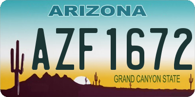 AZ license plate AZF1672