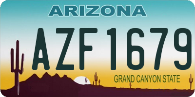 AZ license plate AZF1679