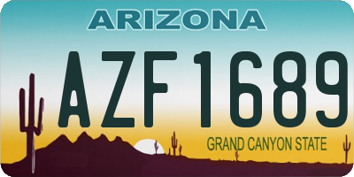 AZ license plate AZF1689