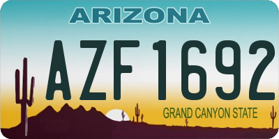 AZ license plate AZF1692