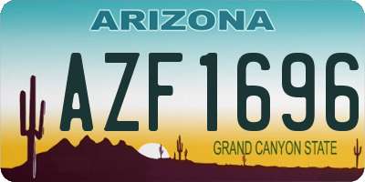 AZ license plate AZF1696