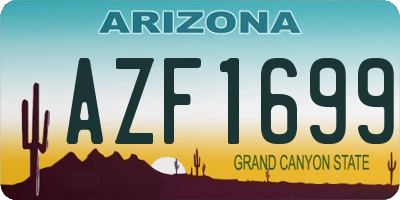 AZ license plate AZF1699