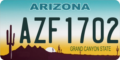 AZ license plate AZF1702