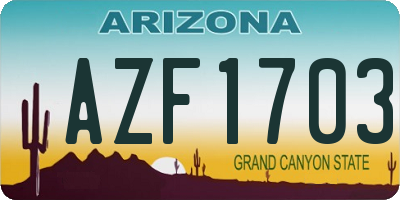 AZ license plate AZF1703