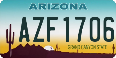 AZ license plate AZF1706