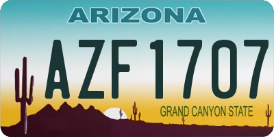 AZ license plate AZF1707