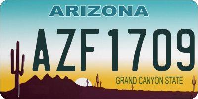 AZ license plate AZF1709