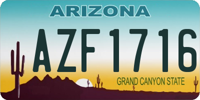 AZ license plate AZF1716