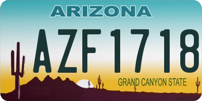 AZ license plate AZF1718