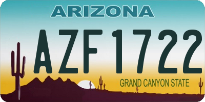 AZ license plate AZF1722